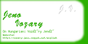 jeno vozary business card